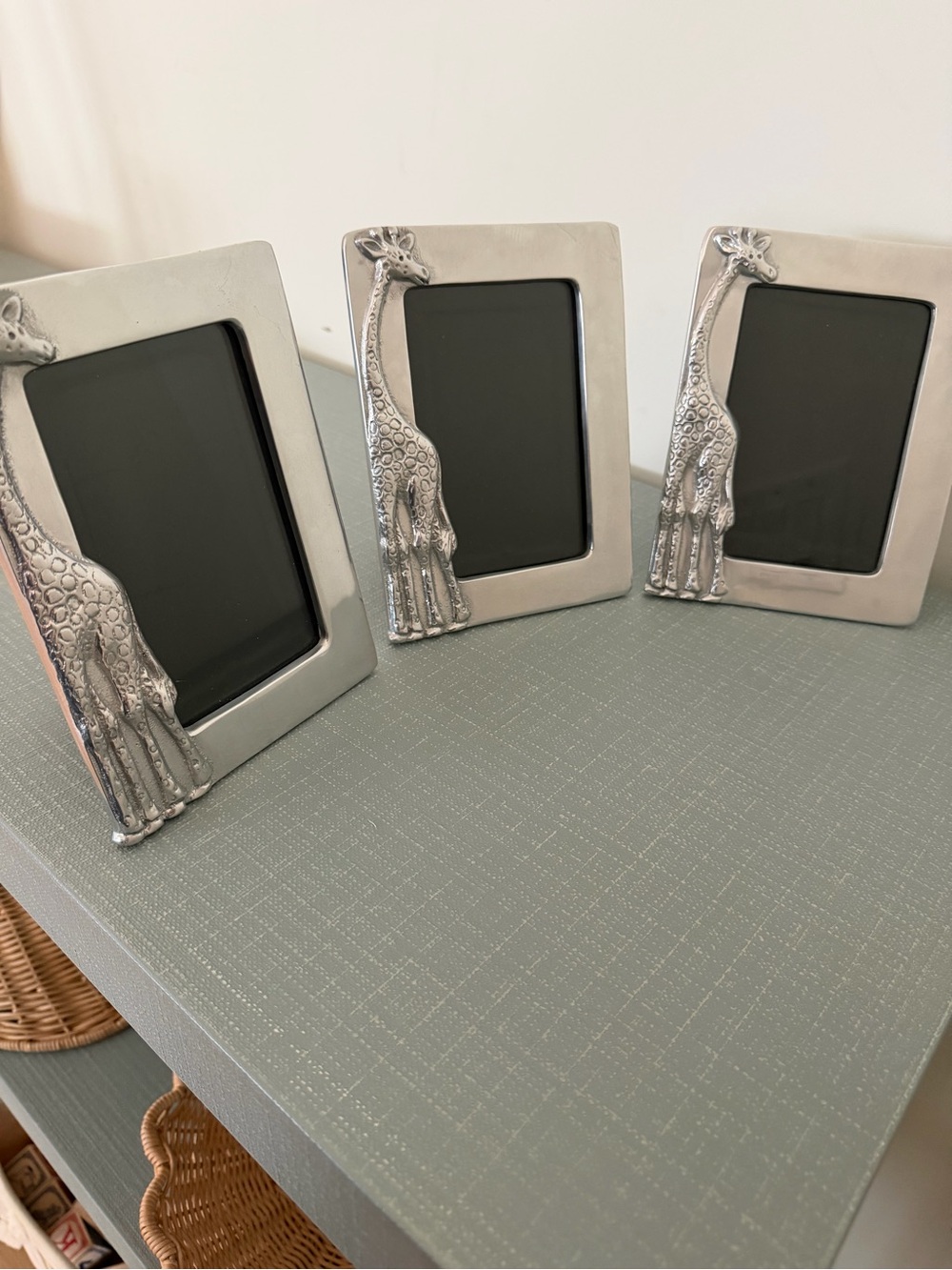 Mariposa Giraffe Picture Frames Set of 3 Recycled Aluminum